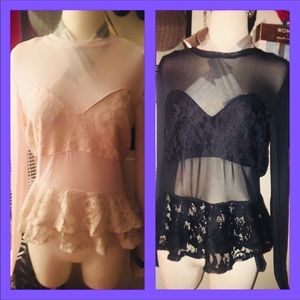 Meshed & Lace Tops 🌹Blk-L🌹Pink-M